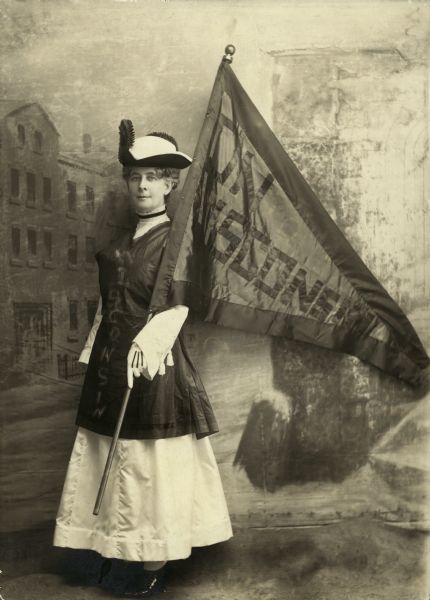 On Wisconsin flag, 1915